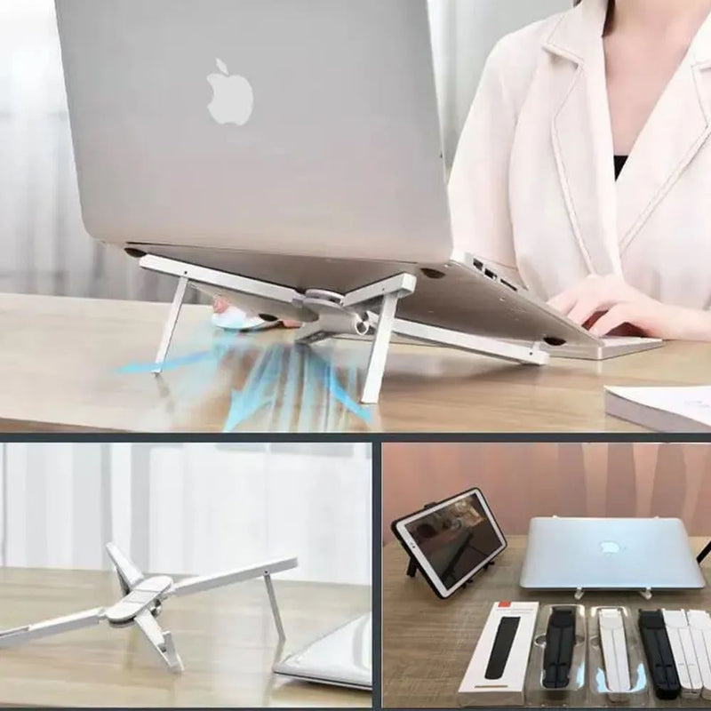 Suporte Multifuncional para Celular Notebook Tablet de Mesa Universal Ergonômico Ajustável com Base Dobrável