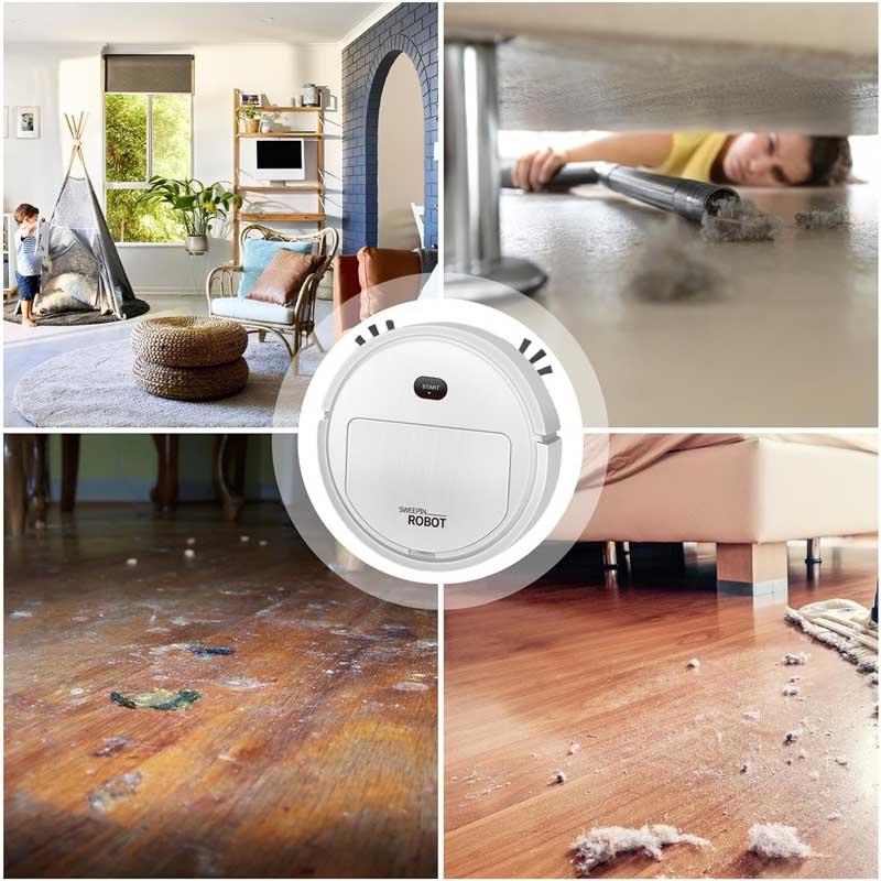 Robô Automático Mop Limpador Aspirador Inteligente sem Fio Recarregável