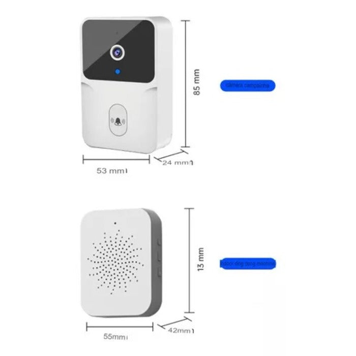 Campainha Interfone Com Câmera E Áudio Wifi Sem Fio À Prova D'água